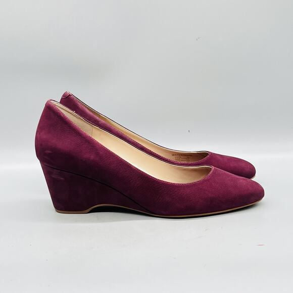Cole Haan Shoes - Cole Haan Shoes Womens 9 Purple Suede Waterproof Grand OS‎ Wedge Pumps Round Toe